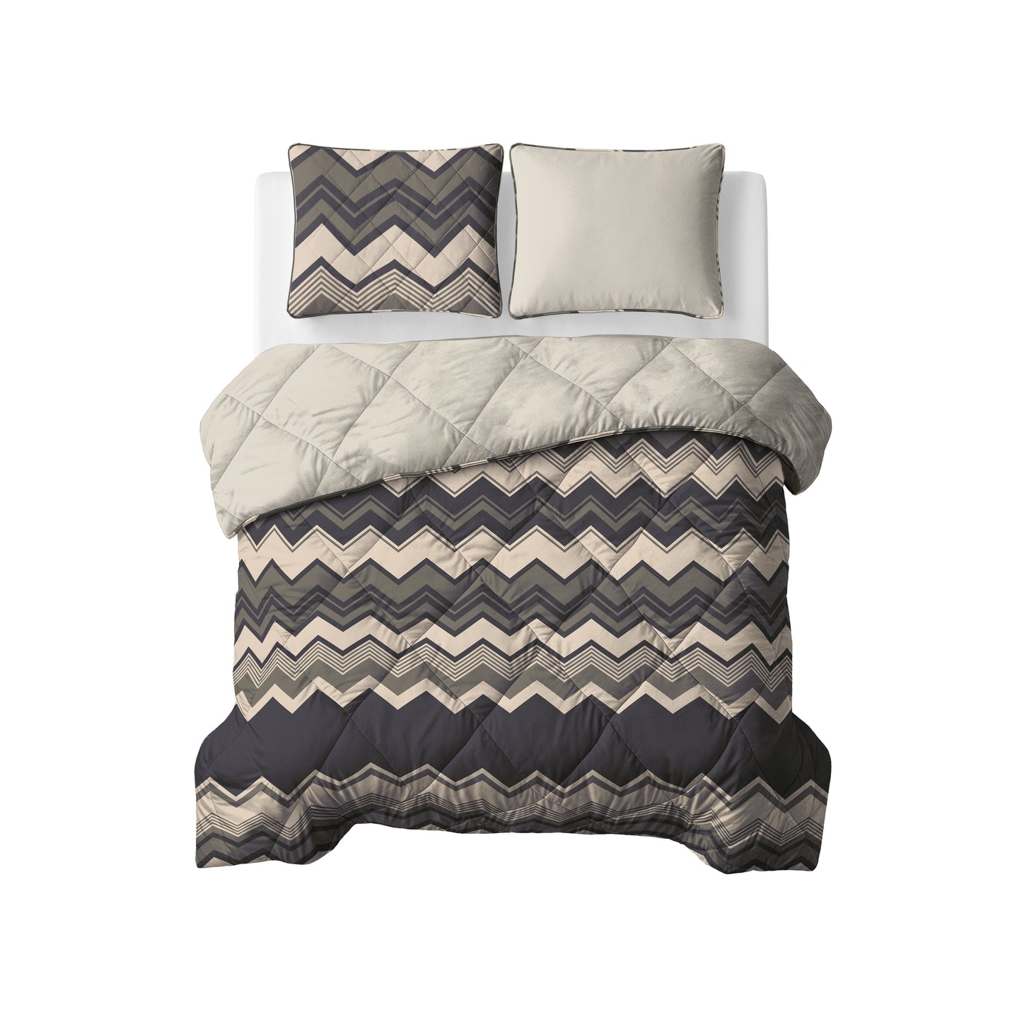 Lazy Dekbed Remon Taupe Met Kussenslopen
