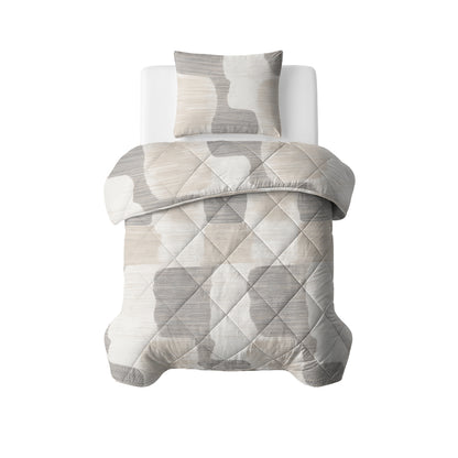 Lazy Dekbed Katoen Checkered Beige/Grijs