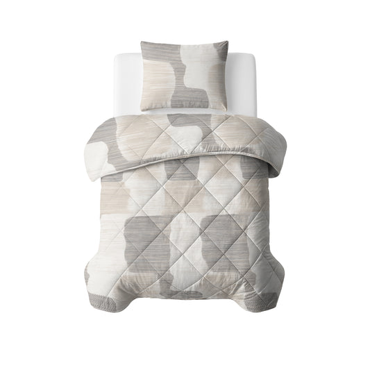 Lazy Dekbed Katoen Checkered Beige/Grijs