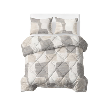 Lazy Dekbed Katoen Checkered Beige/Grijs