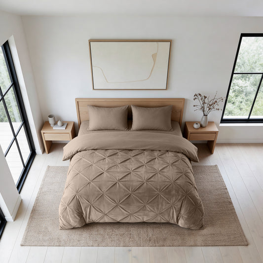 Sleeptime Lazy Velvet Pintuck Taupe – afbeelding 3