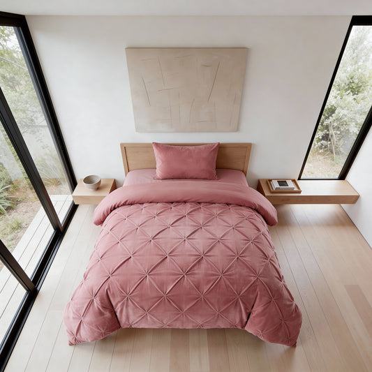 Lazy Velvet Pintuck Roze