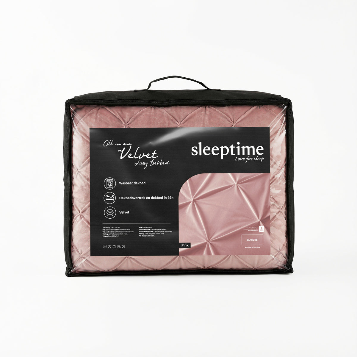 Sleeptime Lazy Velvet Pintuck Roze – afbeelding 12