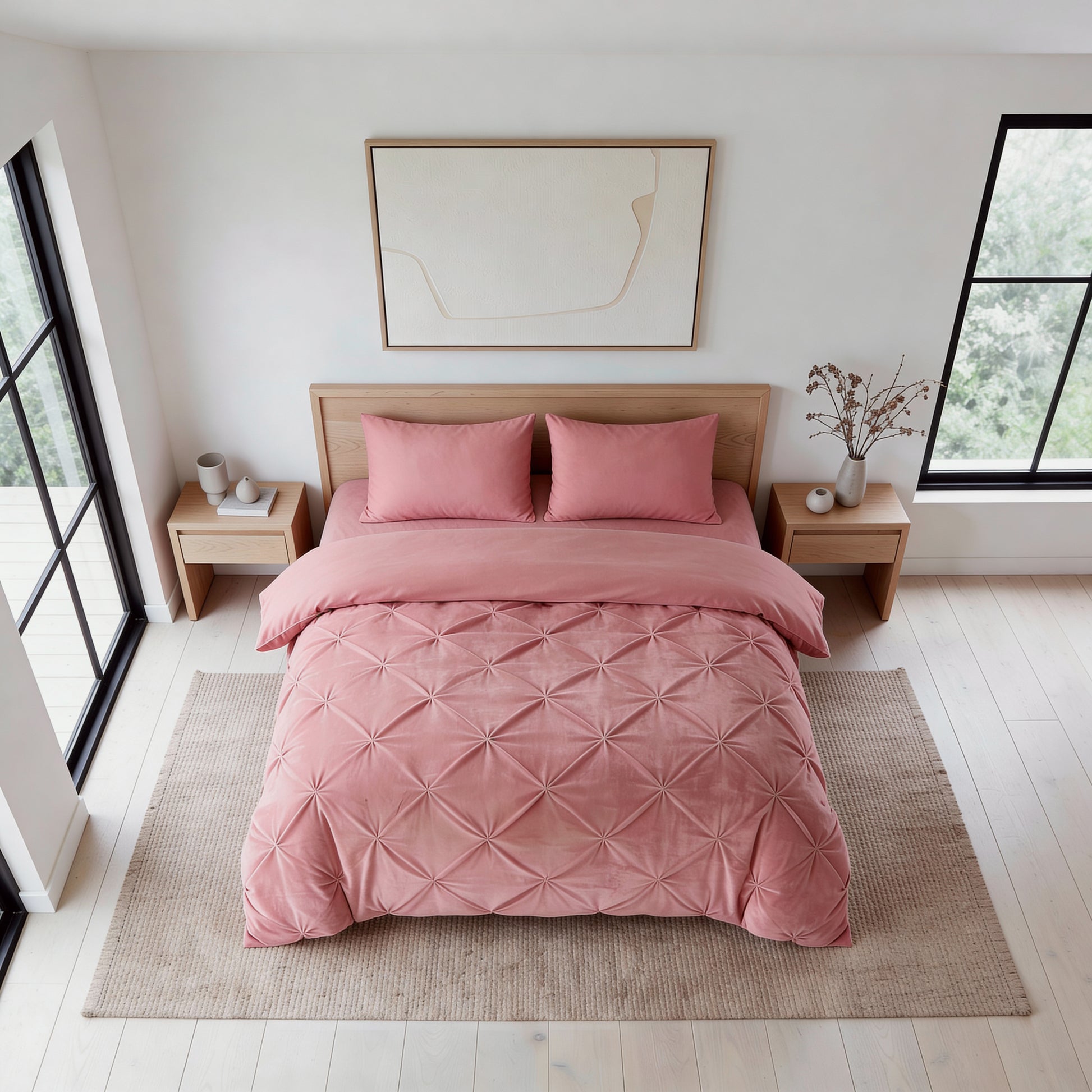 Lazy Velvet Pintuck Roze