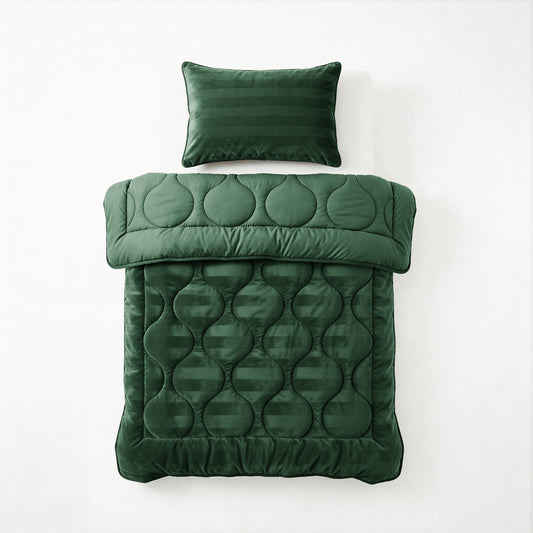 Lazy Dekbed Hotel Velvet Donker Groen