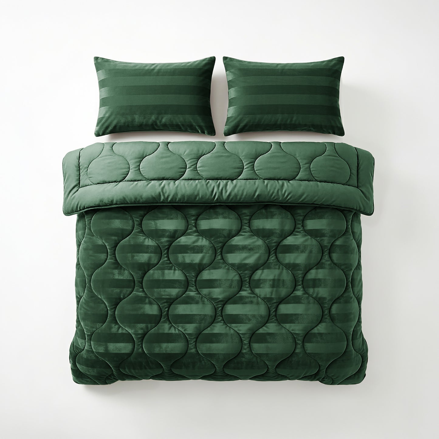 Lazy Dekbed Hotel Velvet Donker Groen
