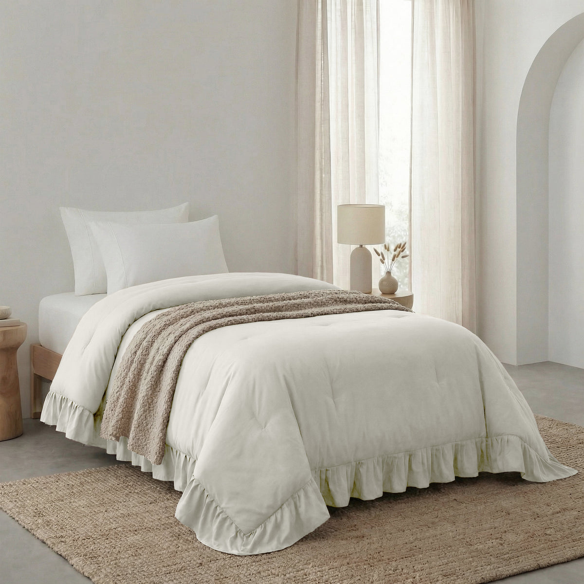 Sleeptime Lazy Dekbed Ruffles Gebroken Wit – afbeelding 11