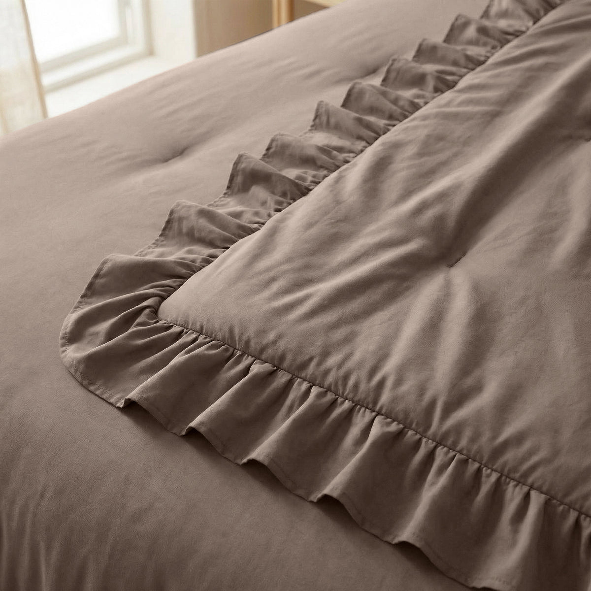 Sleeptime Lazy Dekbed Ruffles Taupe – afbeelding 6