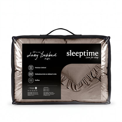 Sleeptime Lazy Dekbed Ruffles Taupe – afbeelding 5