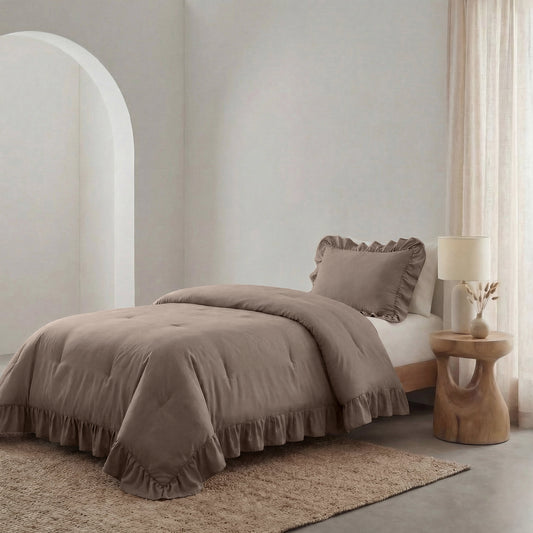 Sleeptime Lazy Dekbed Ruffles Taupe – afbeelding 4