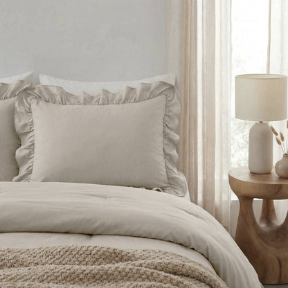 Sleeptime Lazy Dekbed Ruffles Taupe/Grijs – afbeelding 10