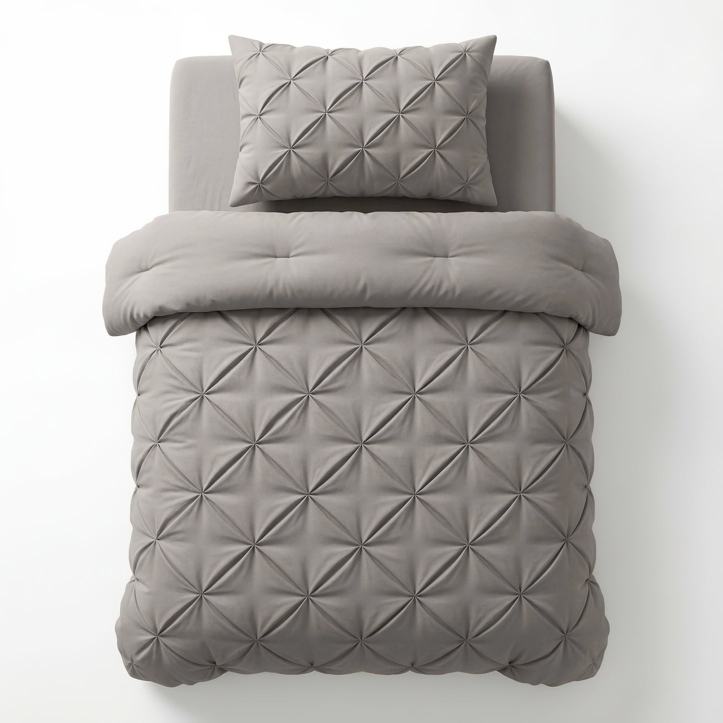 Lazy Dekbed Pintuck Taupe/Grijs