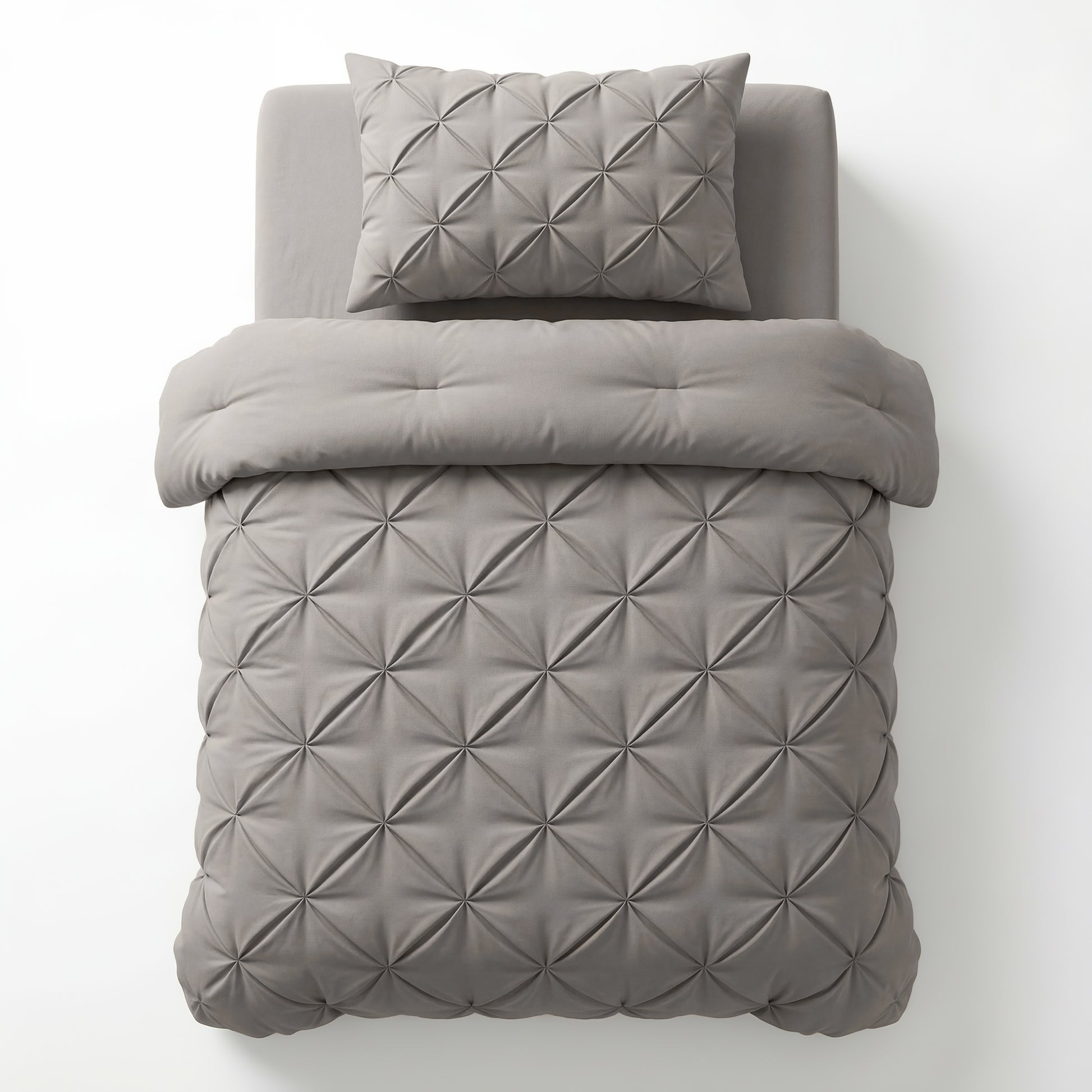 Lazy Dekbed Pintuck Taupe/Grijs