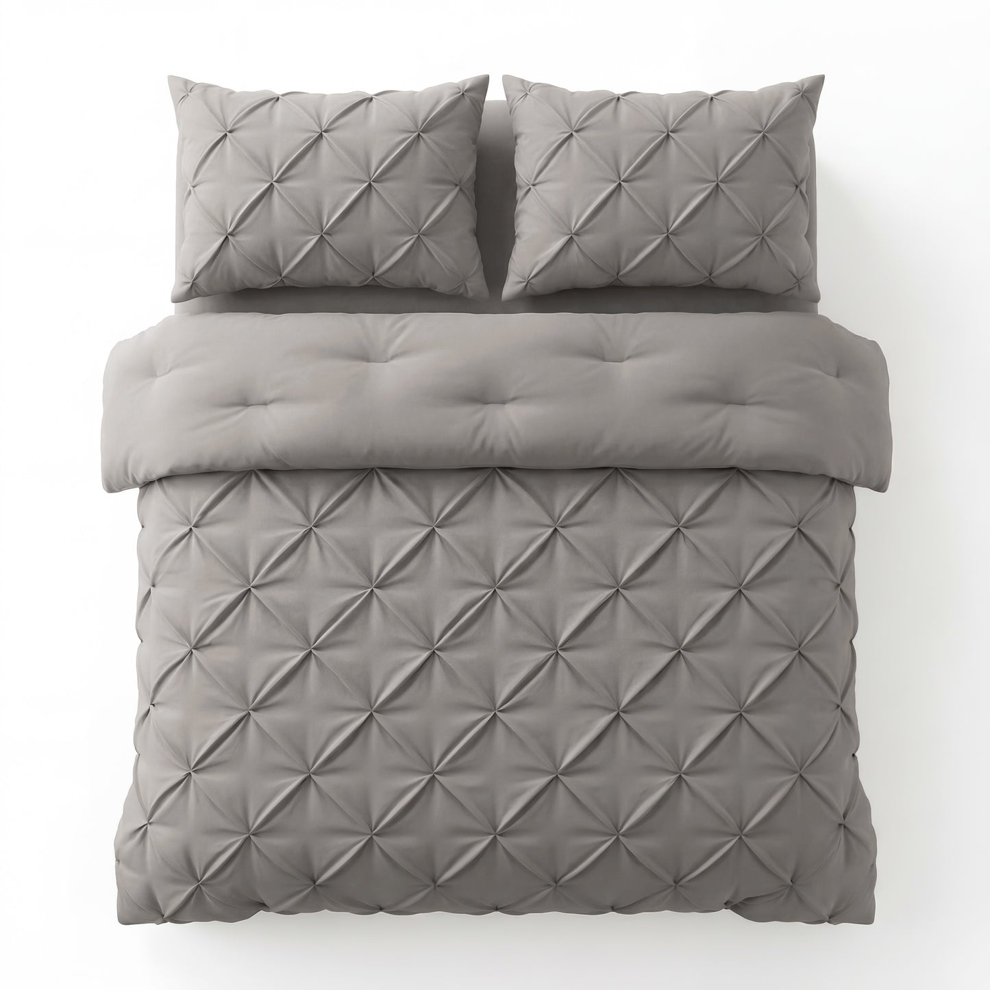 Lazy Dekbed Pintuck Taupe/Grijs