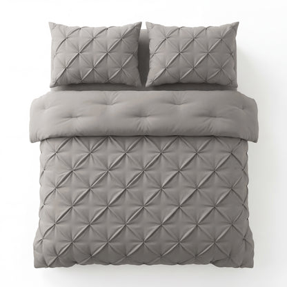 Lazy Dekbed Pintuck Taupe/Grijs