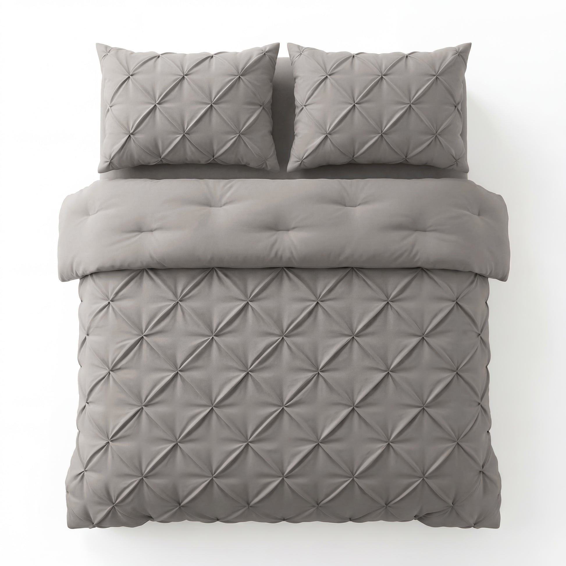 Lazy Dekbed Pintuck Taupe/Grijs