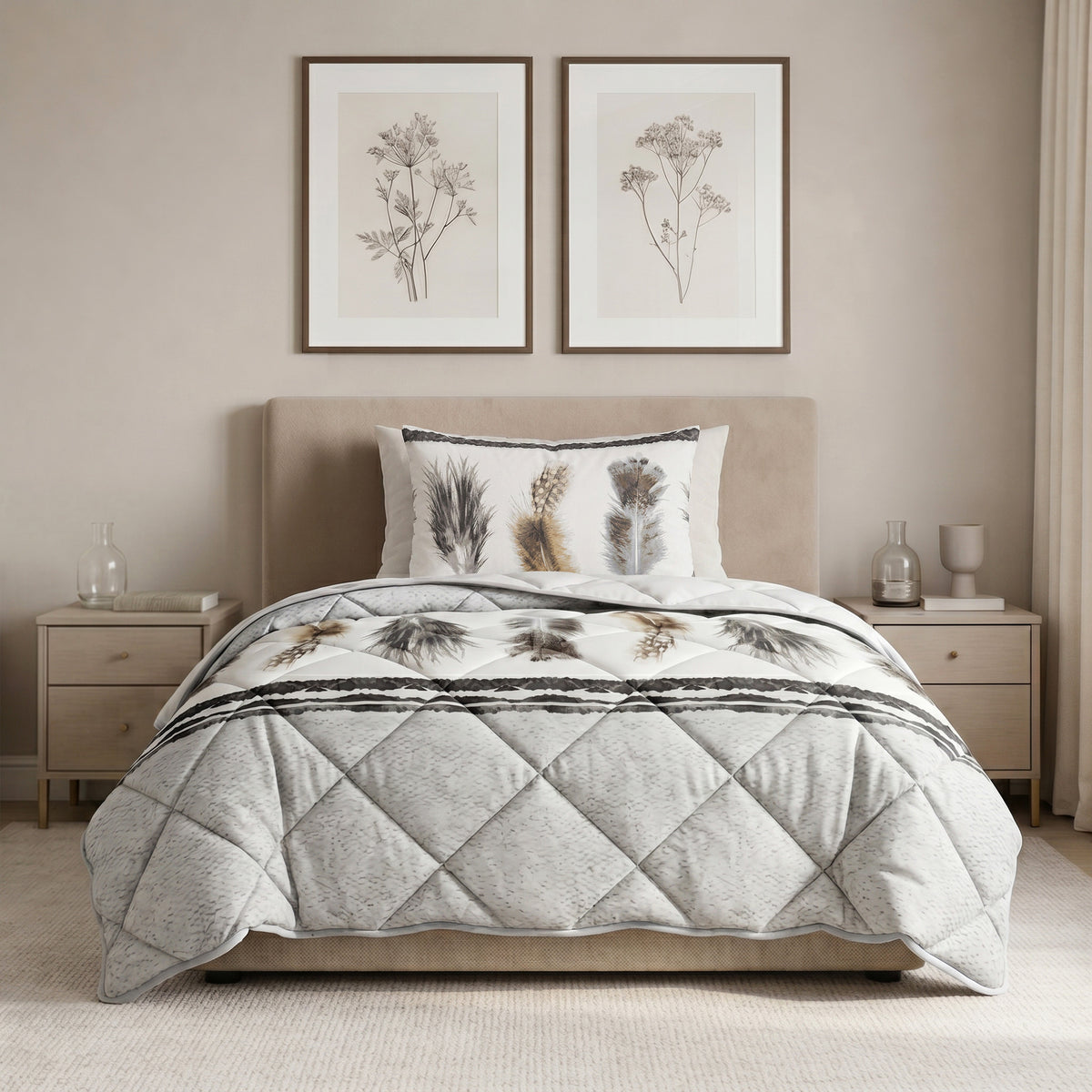 Sleeptime Lazy Dekbed Feathers 3 Zand Met Kussenslopen – afbeelding 4