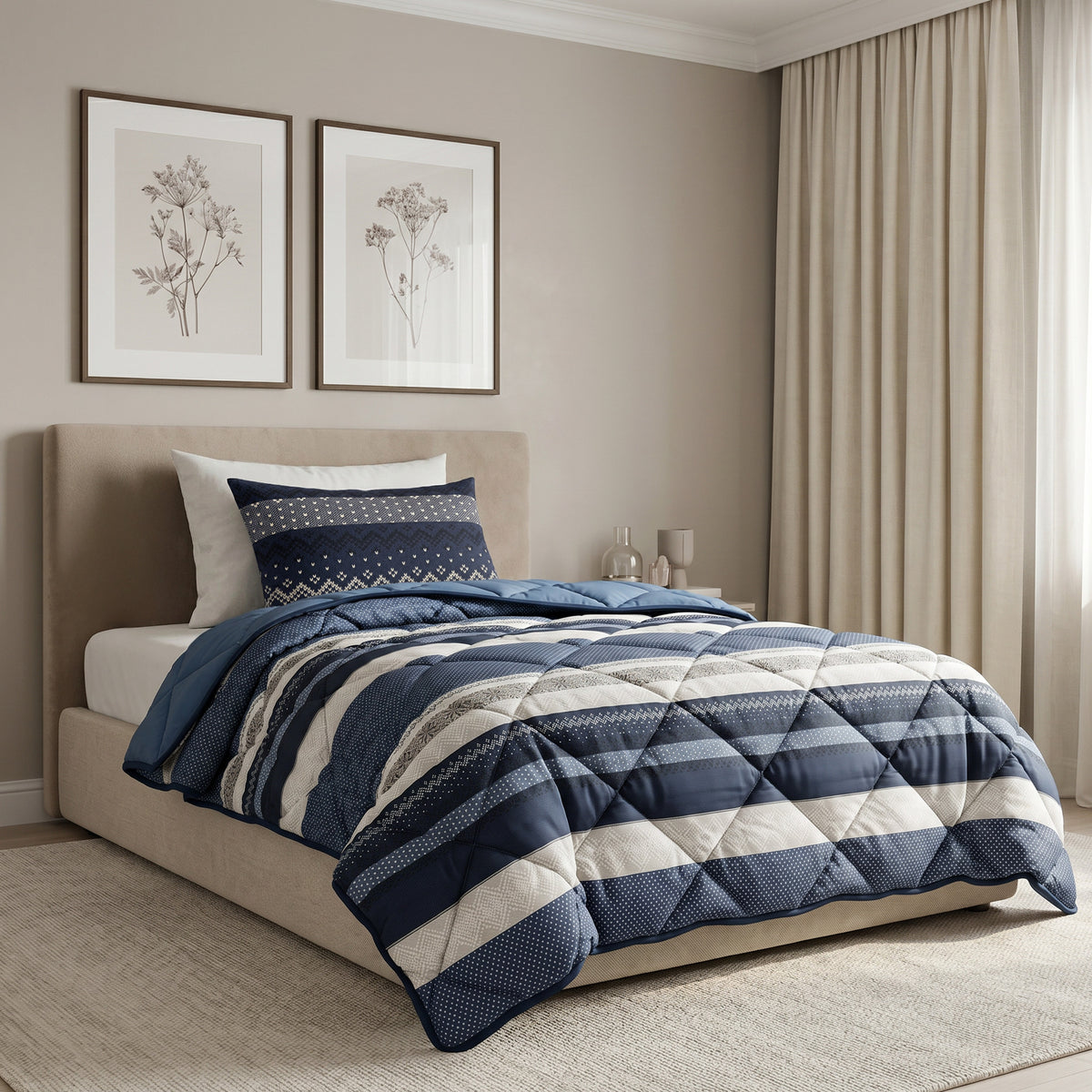 Sleeptime Lazy Dekbed Elisabeth Navy Met Kussenslopen – afbeelding 7