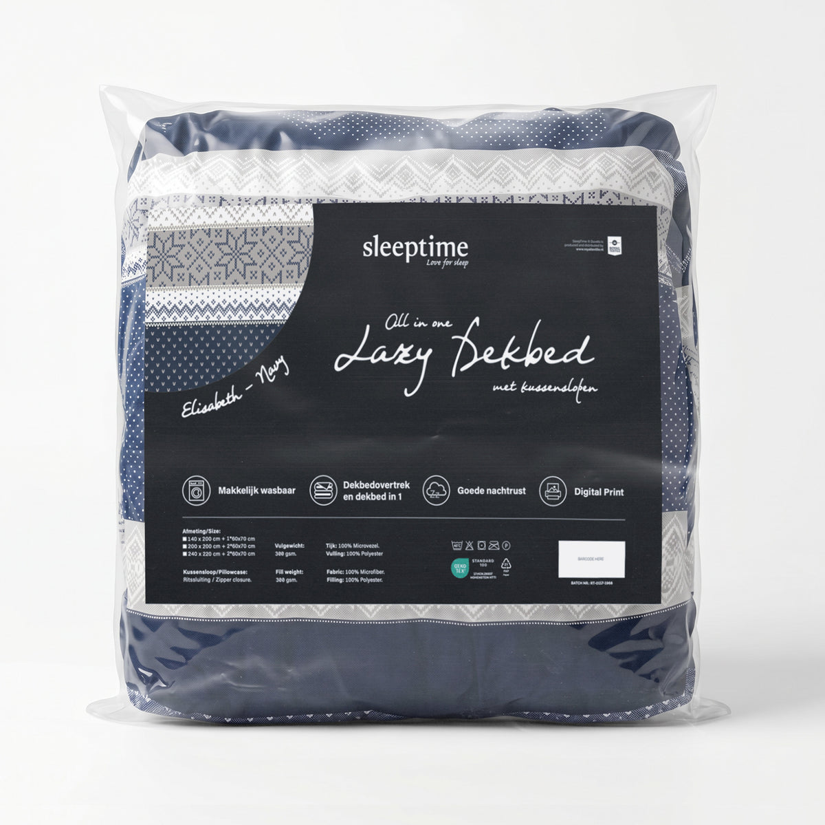 Sleeptime Lazy Dekbed Elisabeth Navy Met Kussenslopen – afbeelding 11