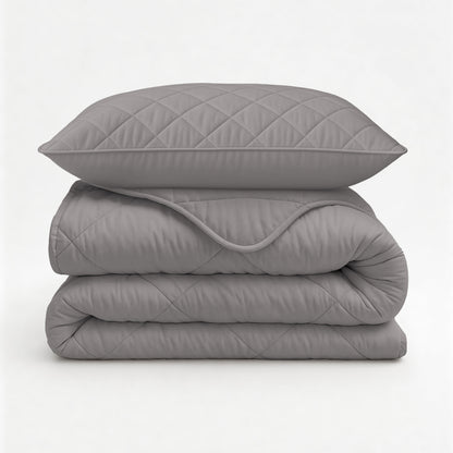 Sleeptime Lazy Dekbed Uni Grijs Met Kussenslopen – afbeelding 12