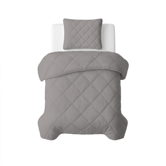 Sleeptime Lazy Dekbed Uni Grijs Met Kussenslopen – afbeelding 1