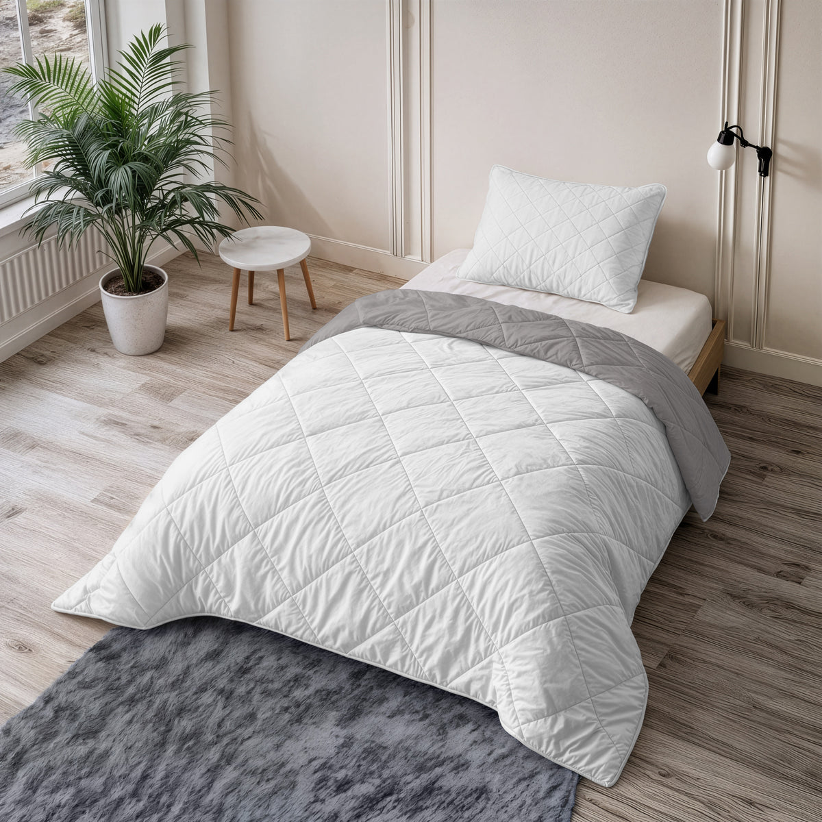 Sleeptime Lazy Dekbed Uni Beige - Taupe/Grijs Met Kussenslopen – afbeelding 7