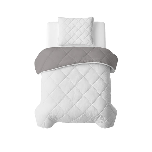 Sleeptime Lazy Dekbed Uni Beige - Taupe/Grijs Met Kussenslopen – afbeelding 1