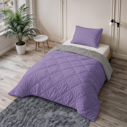 Sleeptime Lazy Dekbed Uni Lavendel - Taupe/Grijs Met Kussenslopen – afbeelding 9