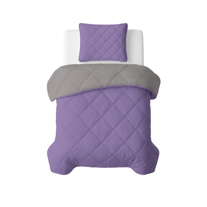 Sleeptime Lazy Dekbed Uni Lavendel - Taupe/Grijs Met Kussenslopen – afbeelding 4