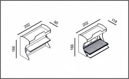 Opklapbed stapelbed, maat 90 x 190 met bureau