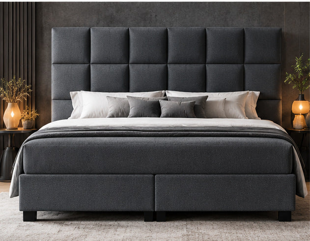 Alvano Bedding Napoli boxspring antraciet sfeerfoto