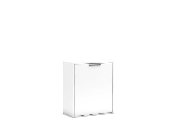 Bedkast maat 100 x 200, verticaal, kleur wit met kast en tafel