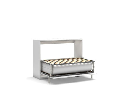 Bedkast maat 150 x 200, verticaal, in wit en hout kleur