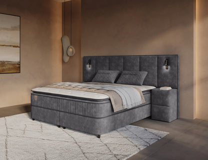 Opbergboxspring Cresta XL Antraciet incl. 2 nachtkastjes