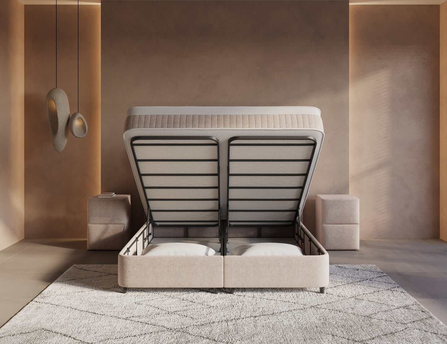 Opbergboxspring Horizon Sand/Beige