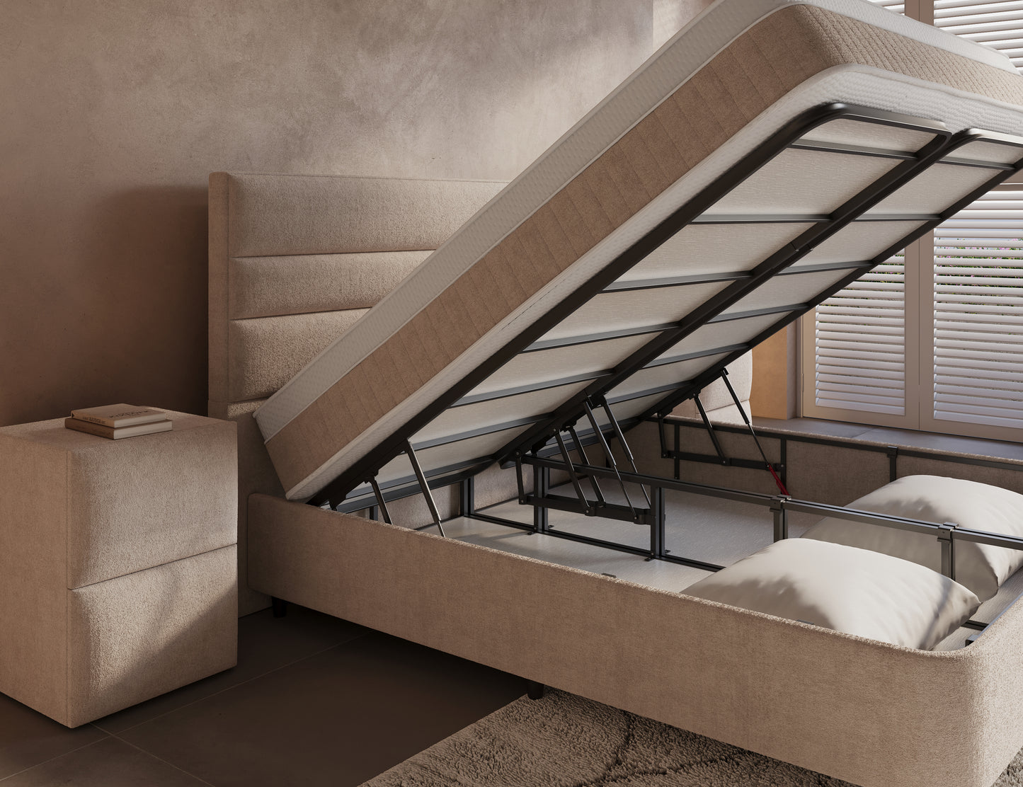 Opbergboxspring Horizon Sand/Beige