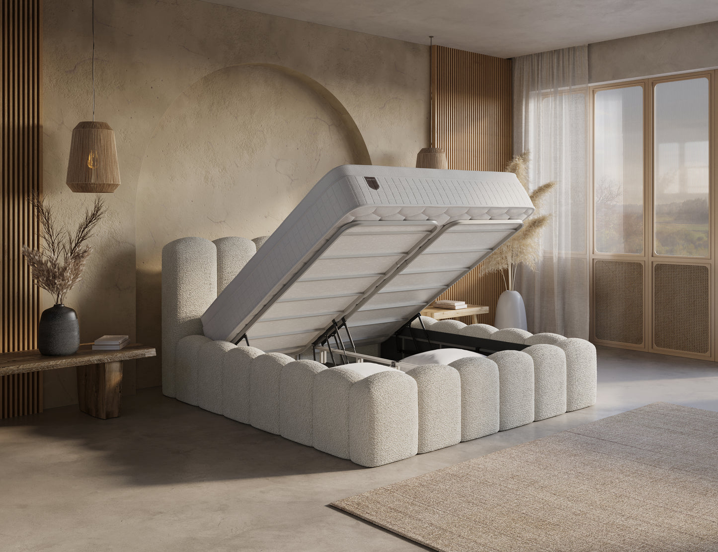 Ledikant Harmony Beige Met Opbergruimte