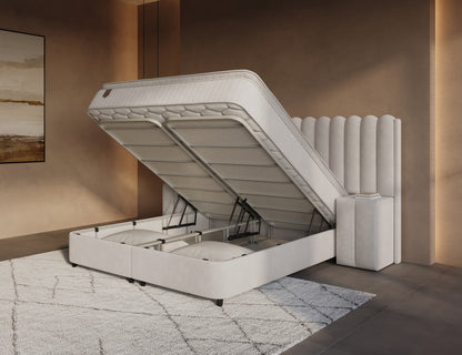 Opbergboxspring Imperial XL Beige incl. 2 nachtkastjes