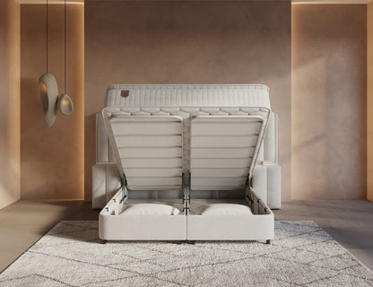 Opbergboxspring Imperial XL Beige incl. 2 nachtkastjes