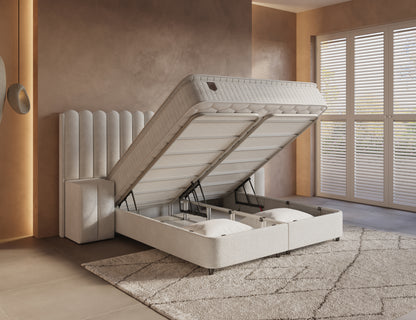 Opbergboxspring Imperial XL Beige incl. 2 nachtkastjes