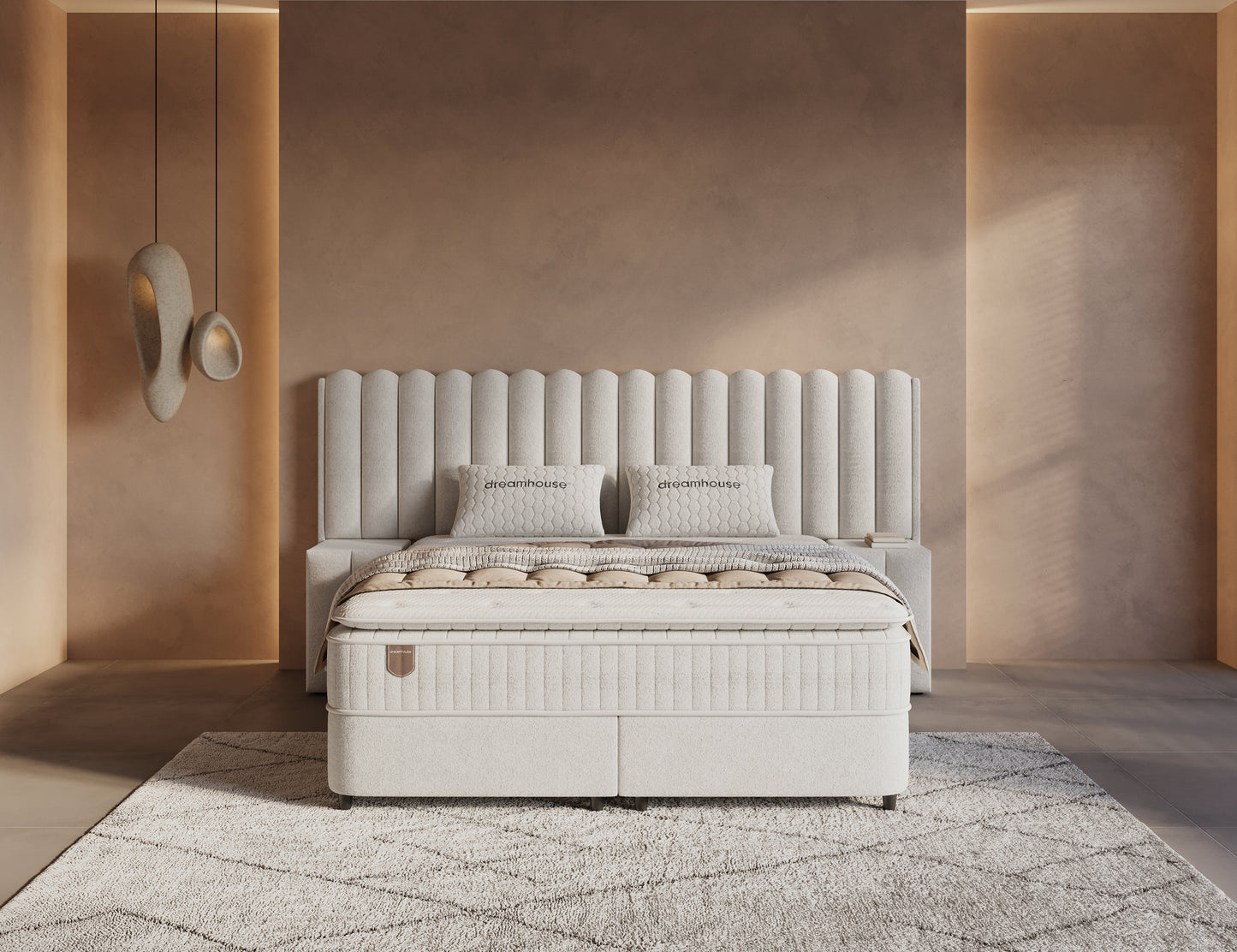 Opbergboxspring Imperial XL Beige incl. 2 nachtkastjes