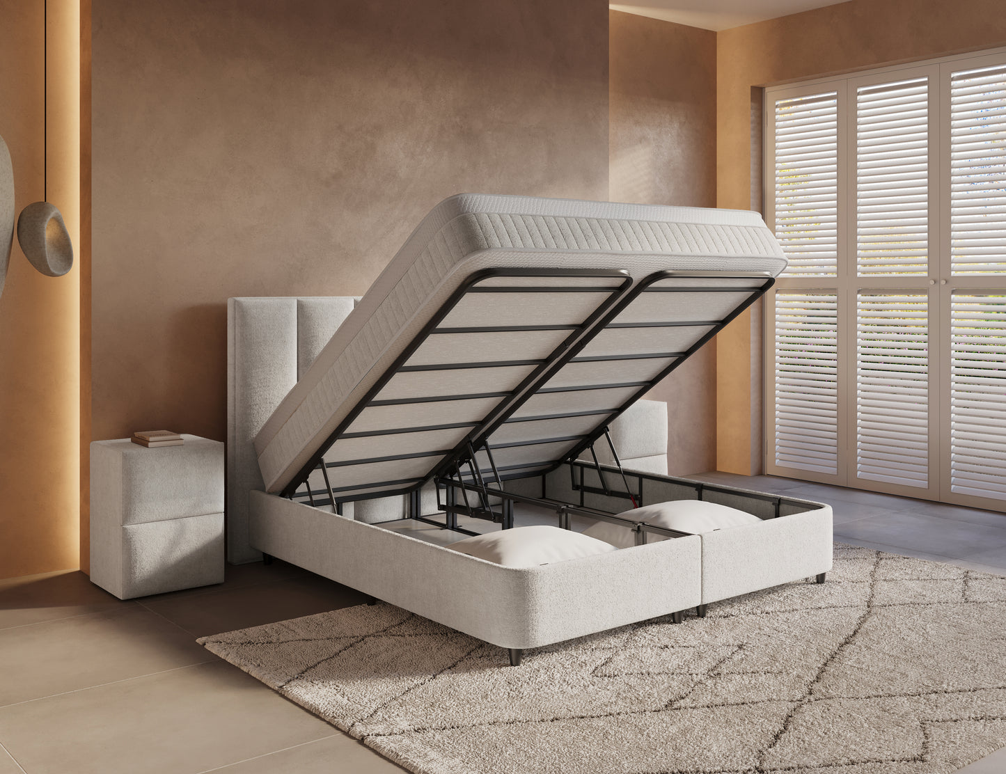Opbergboxspring Linea Beige