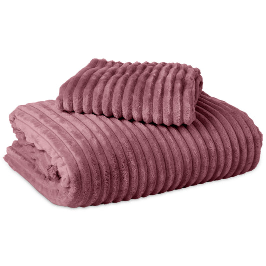 Rib Teddy Oud Roze