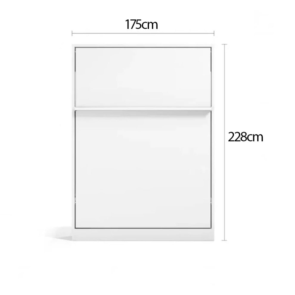 Bedkast maat 160 x 200, verticaal, kleur wit en taupe