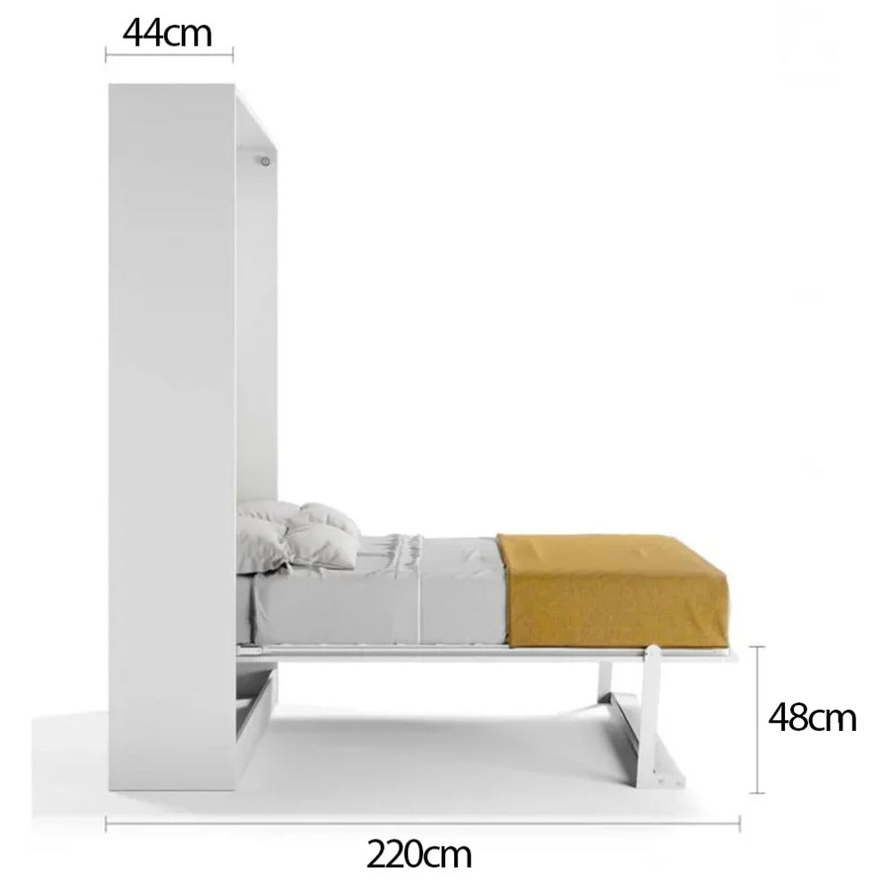 Bedkast maat 160 x 200, verticaal, kleur wit en taupe