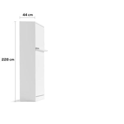 Bedkast maat 150 x 200, verticaal, kleur wit, antraciet en taupe