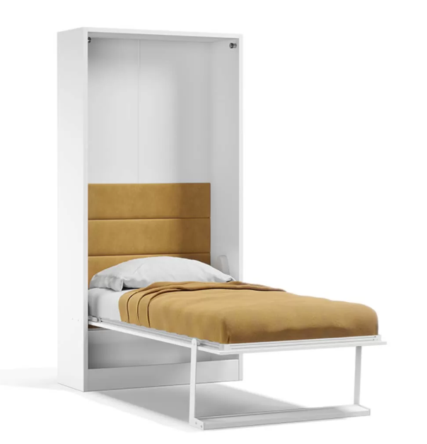 Bedkast maat 100 x 200, verticaal, kleur wit, antraciet en taupe