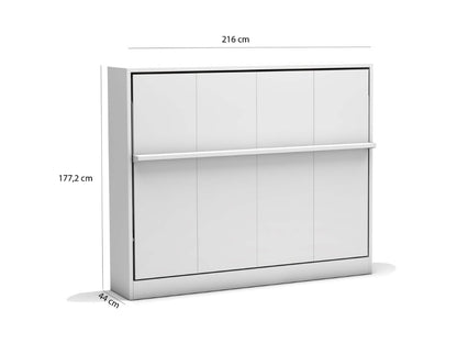Bedkast maat 150 x 200, horizontaal, kleur wit en taupe