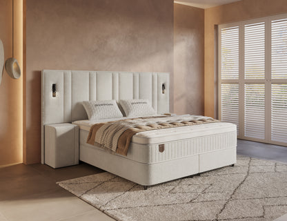 Opbergboxspring Royal XL Beige incl. 2 nachtkastjes