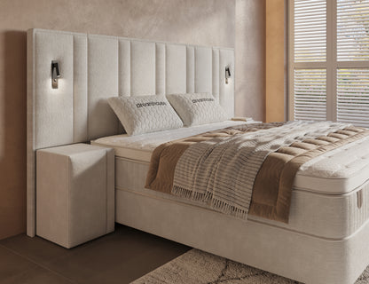 Opbergboxspring Royal XL Beige incl. 2 nachtkastjes